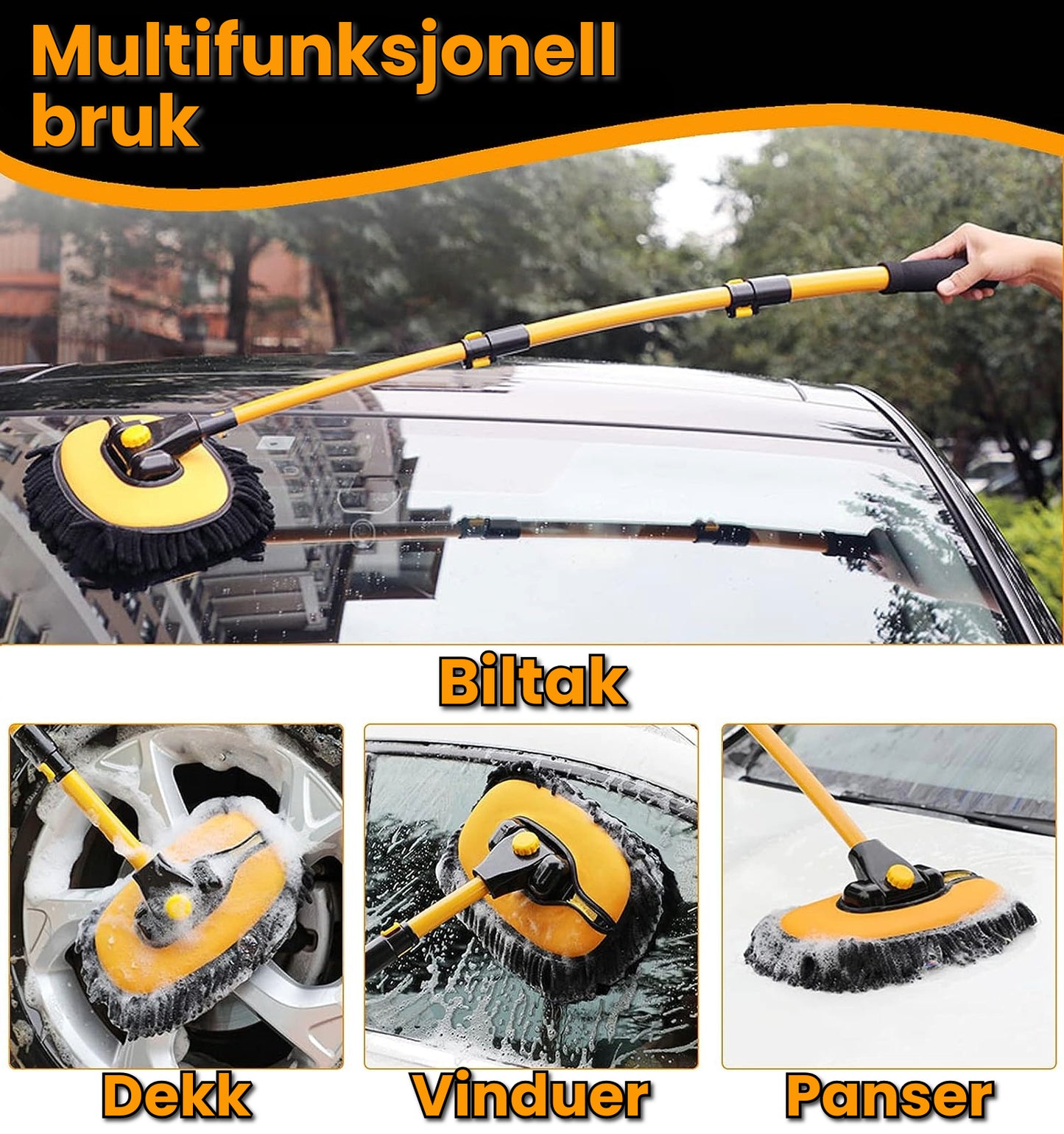 Teleskopisk Bilvaskemopp