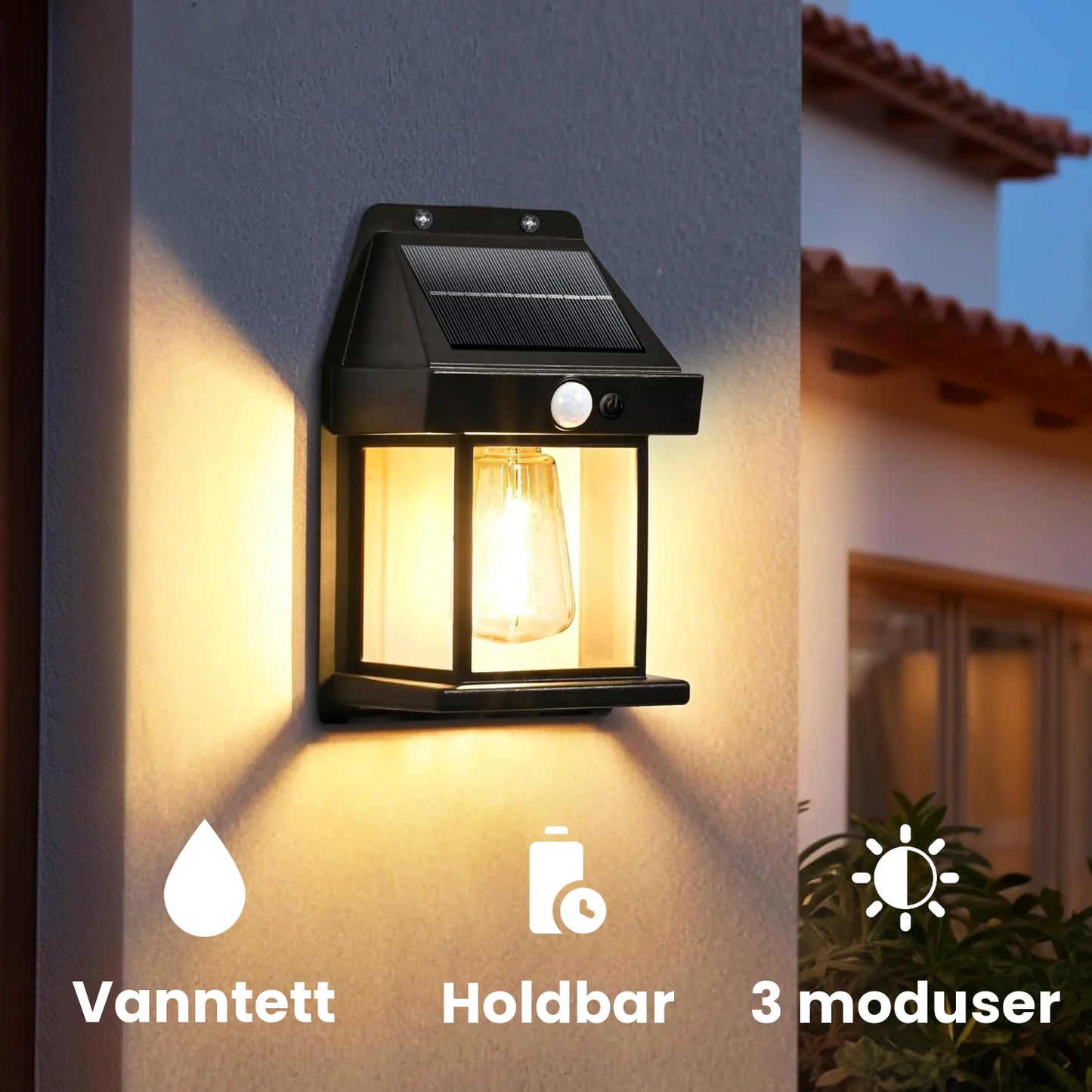 Solcelledrevet vanntett lampe